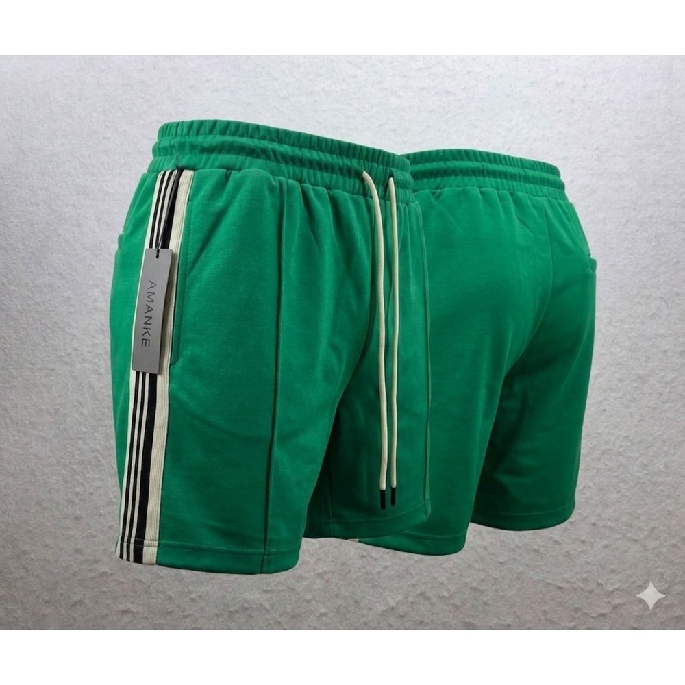 Ananke A0201 Men's Green w White Stripes Shorts. NWOT. Size M